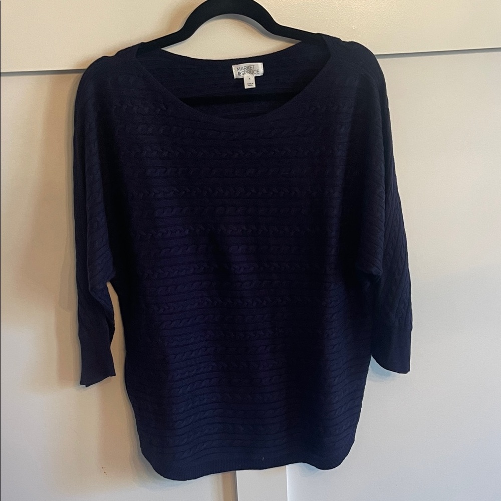 Market & Spruce Deep Blue Knit Top